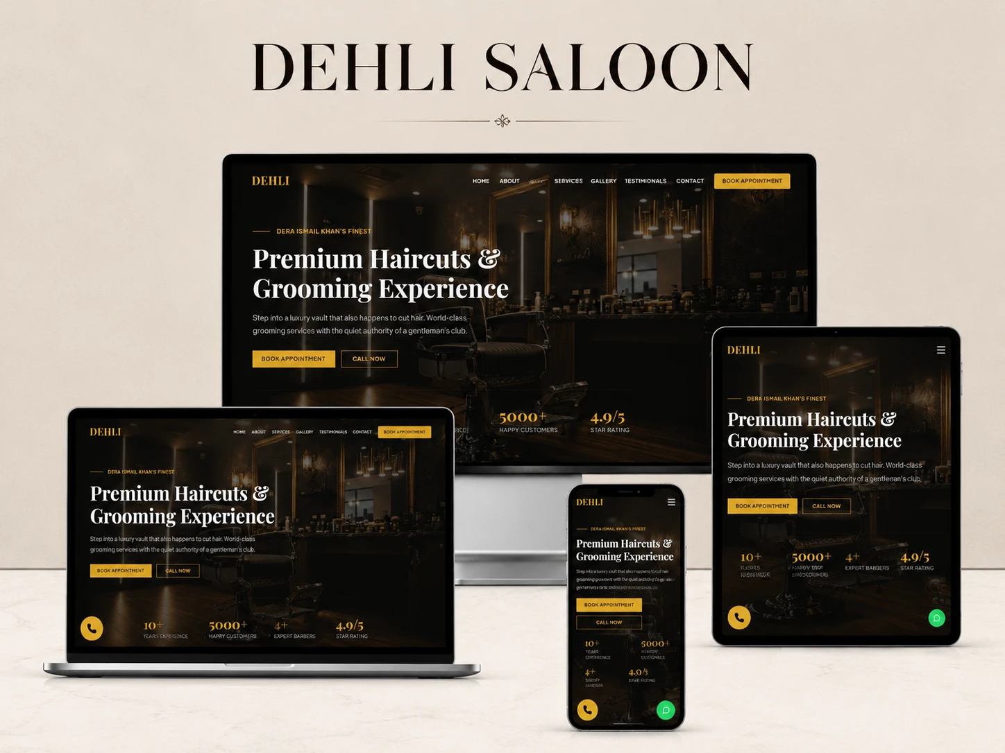 Dehli Hair Saloon - Premium Grooming Brand Website